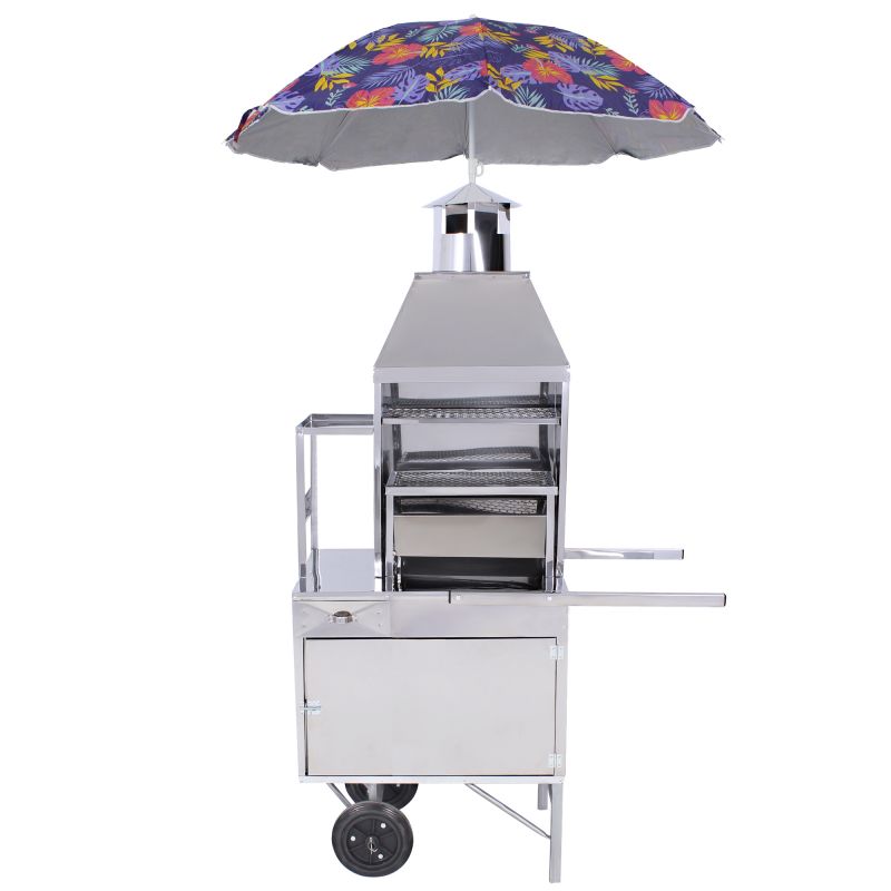 Carrinho de Churrasquinho Espetinho 44 cm de Churrasqueira Inox Marca R2